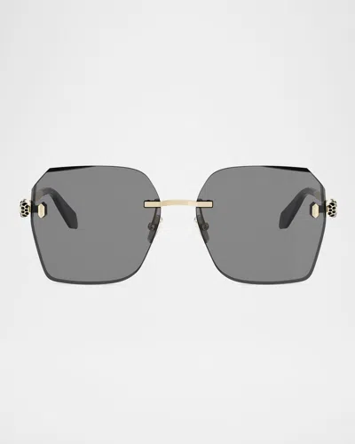 BVLGARI SERPENTI FOREVER METAL SQUARE SUNGLASSES