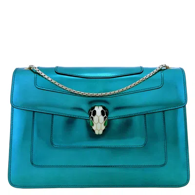 Bvlgari Serpenti Forever Metallic Leather Shoulder Bag