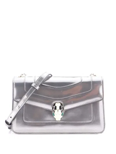 Pre-owned Bvlgari Serpenti Forever Metallic Leather Small Shoulder Bag