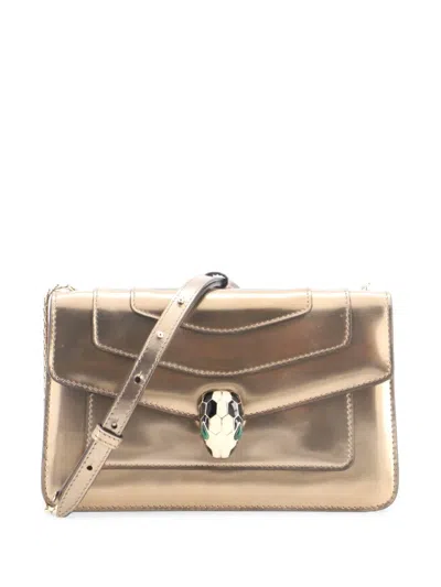 Pre-owned Bvlgari Serpenti Forever Metallic Leather Small Shoulder Bag