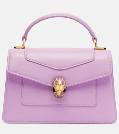 Bvlgari Serpenti Forever Mini Leather Top-handle Bag In Purple