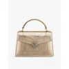Bvlgari Womens Light Gold Serpenti Forever Mini Stud-embellished Leather Top-handle Bag