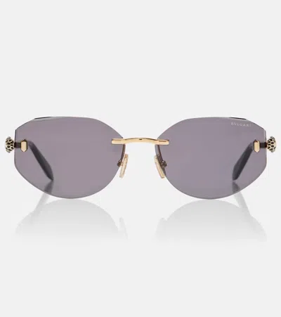 Bvlgari Serpenti Forever Oval Sunglasses In Gold