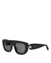 Bvlgari Serpenti Forever Rectangular Sunglasses, 50mm In Black