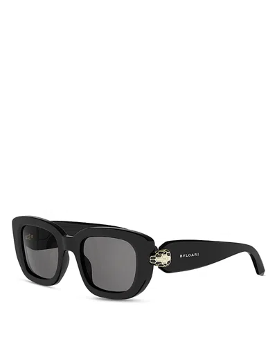 Bvlgari Serpenti Forever Rectangular Sunglasses, 50mm In Black
