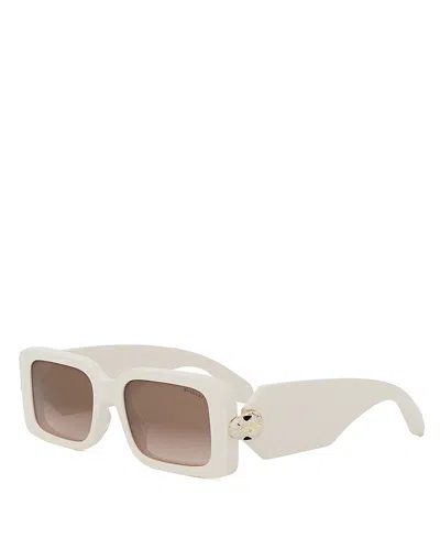 Bvlgari Serpenti Forever Rectangular Sunglasses, 53mm In Ivory/brown