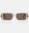 Bvlgari Serpenti Forever Rectangular Sunglasses In Gold
