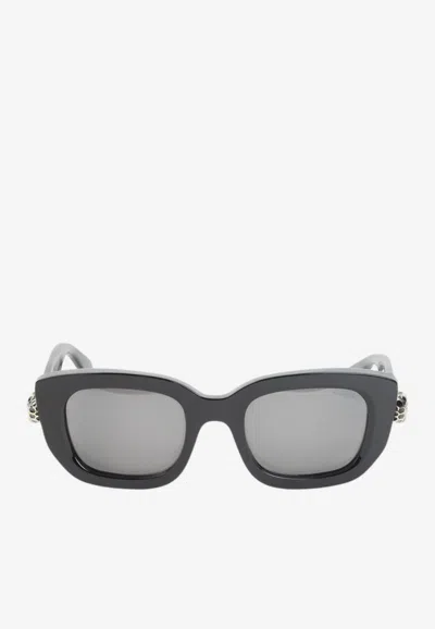 Bvlgari Serpenti Forever Rectangular Sunglasses In Gray