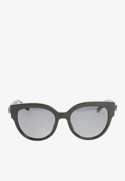 Bvlgari Serpenti Forever Round Sunglasses In Gray
