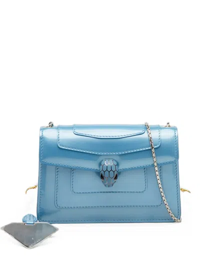 Pre-owned Bvlgari Serpenti Forever Shoulder Bag In Blue