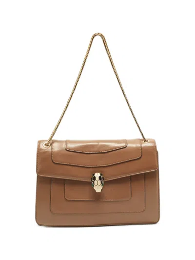 Pre-owned Bvlgari Serpenti Forever Shoulder Bag In Brown