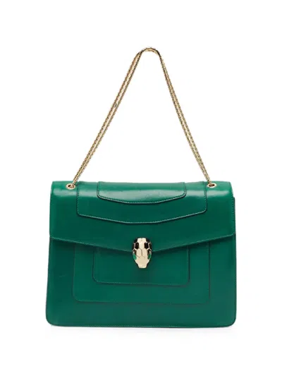 Pre-owned Bvlgari Serpenti Forever Shoulder Bag In Green
