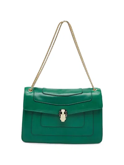 Pre-owned Bvlgari Serpenti Forever Shoulder Bag In Green