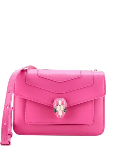 Pre-owned Bvlgari Serpenti Forever Shoulder Bag Leather Small Crossbody Bag In Pink