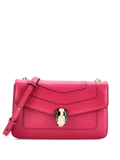 Pre-owned Bvlgari Serpenti Forever Shoulder Bag Leather Small Crossbody Bag In Pink