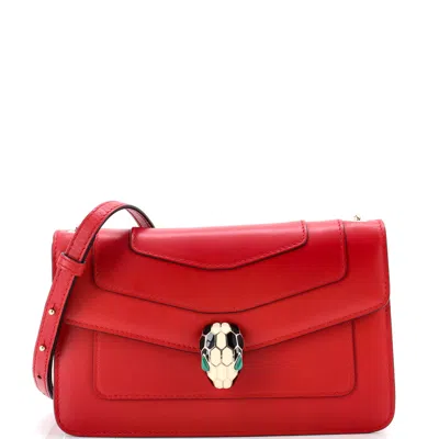 Bvlgari Serpenti Forever Shoulder Bag Leather Small In Red