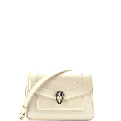 Bvlgari Serpenti Forever Shoulder Bag Patent Mini In White