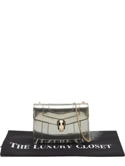 Pre-owned Bvlgari Serpenti Forever Shoulder Bag In Silver