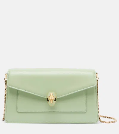Bvlgari Serpenti Forever Small Leather Crossbody Bag In Green