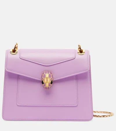 Bvlgari Serpenti Forever Small Leather Crossbody Bag In Purple