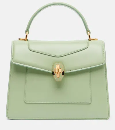 Bvlgari Serpenti Forever Small Leather Top-handle Bag In Green