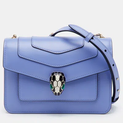 Pre-owned Bvlgari Serpenti Forever Small Light Purple Leather Flap Shoulder Bag