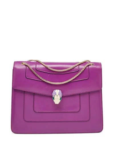 Pre-owned Bvlgari Serpenti Forever Snake-motif Flap Shoulder Bag