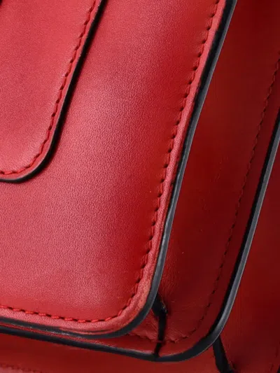 Pre-owned Bvlgari Serpenti Forever Square Leather Medium Shoulder Bag In Red