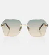 Bvlgari Serpenti Forever Square Sunglasses In Gold