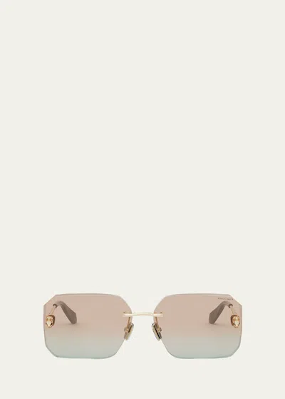 Bvlgari Serpenti Forever Square Sunglasses In Gold