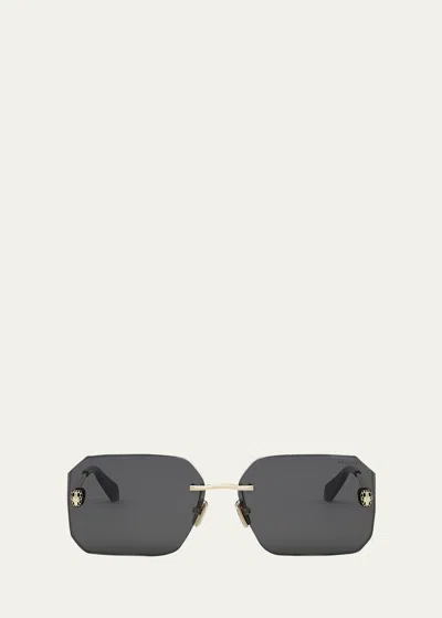 Bvlgari Serpenti Forever Square Sunglasses In Gold/gray Solid