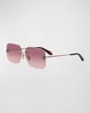 Bvlgari Serpenti Forever Square Sunglasses In Shiny Rose Gold Gradient Bordeaux