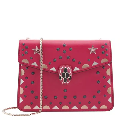Bvlgari Serpenti Forever Star Studs Shoulder Bag In Pink