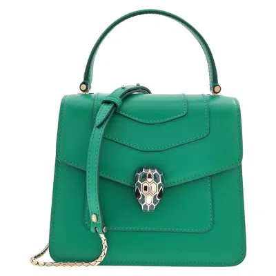 Bvlgari Serpenti Forever Top Handle Bag In Green