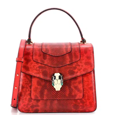 Bvlgari Serpenti Forever Top Handle Bag Karung Small In Red