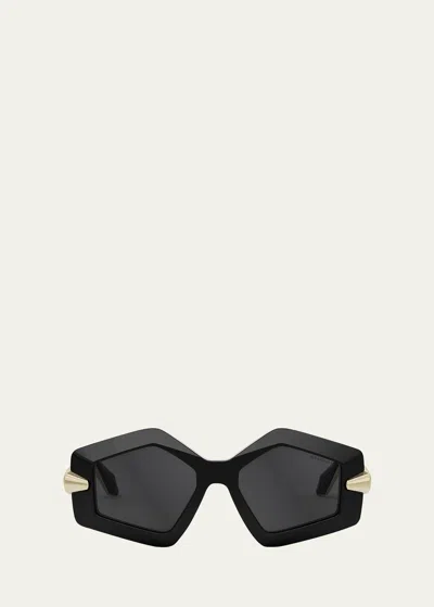 Bvlgari Serpenti Geometric Sunglasses In Black