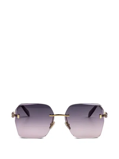 Bvlgari Serpenti Geometric-frame Sunglasses In Gold