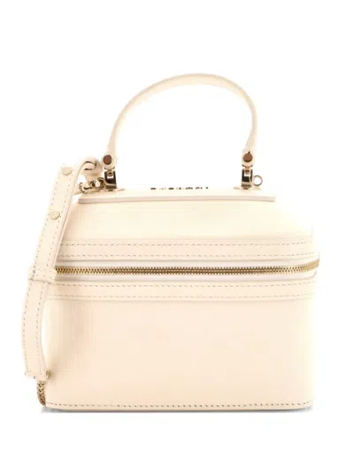 Pre-owned Bvlgari Serpenti Jewelry Box Bag Leather Satchel In Neutral