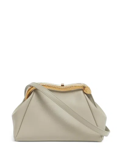 Pre-owned Bvlgari Serpenti Leather Pouch In Grey
