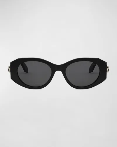 Bvlgari Bulgari Serpenti Forever Oval Frame Sunglasses In Black