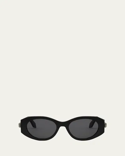 Bvlgari Serpenti Oval Sunglasses In Black