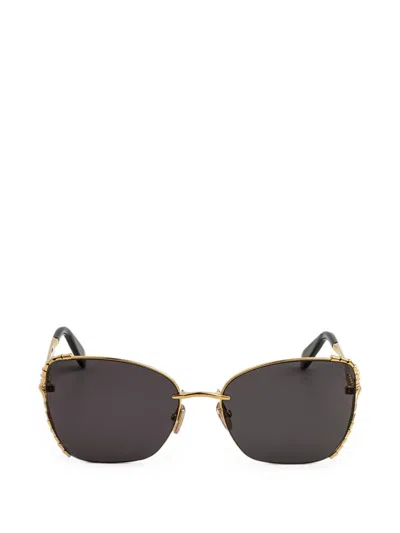 Bvlgari Serpenti Rectangle-frame Sunglasses In Gold