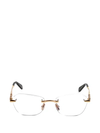 Bvlgari Serpenti Rimless Glasses In Gold
