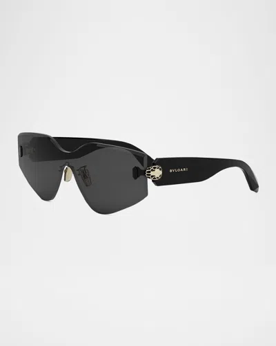 BVLGARI SERPENTI RIMLESS METAL & NYLON SHIELD SUNGLASSES