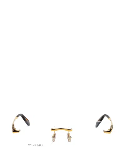 Bvlgari Serpenti Rimless Rectangle-frame Glasses In Gold