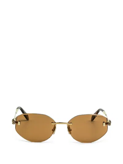 Bvlgari Serpenti Rimless Sunglasses In Brown