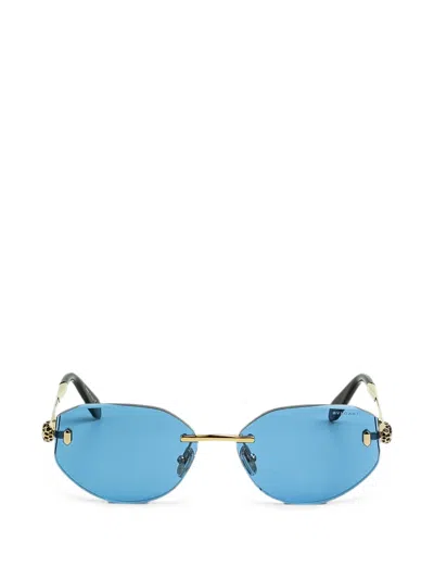 Bvlgari Serpenti Rimless Sunglasses In Blue