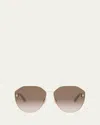 Bvlgari Serpenti Round Metal Sunglasses In Gold/gradient Brown