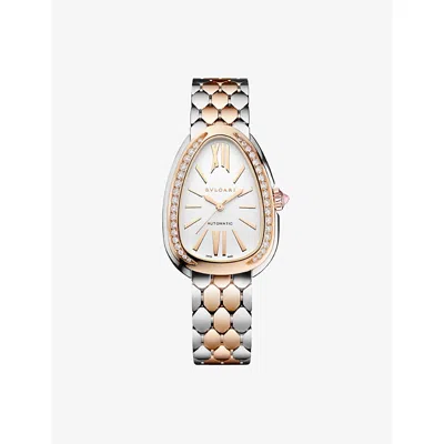 Bvlgari Serpenti Seduttori 18ct Rose Gold, Diamond And Stainless-steel Automatic Watch 34mm