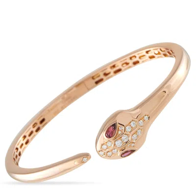 Bvlgari Serpenti Seduttori 18k Rose Gold Diamond Bracelet Bv04-060326 In Silver